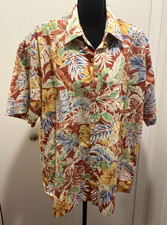 Vintage Pierre Cardin Short Sleeve Button Up Shirt Mens Size XL Hawaiian Cotton