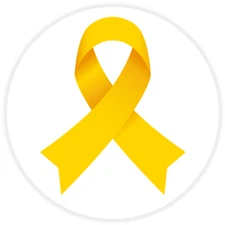 Yellow Ribbon Cancer Awareness - 25 Pack Circle Stickers 3 Inch - Bone Sarcoma