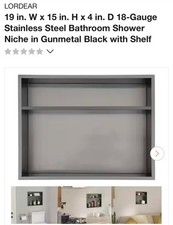 Shower Niche 16 x 19 x 4 inch Recessed Wall Divider Shelf for Bathroom