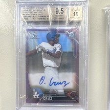 2016 Bowman Chrome Oneil Cruz Auto Purple Refractor BGS 9.5 Dodgers