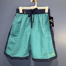 Mens XL Swim Trunks, Elastic Waist Lined, Blue, Pacific Surf By Exist NWT 34  