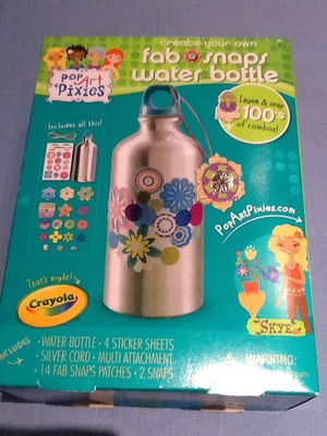 Crayola Pop Art Pixies Fab Snap Water Bottle Brand New!