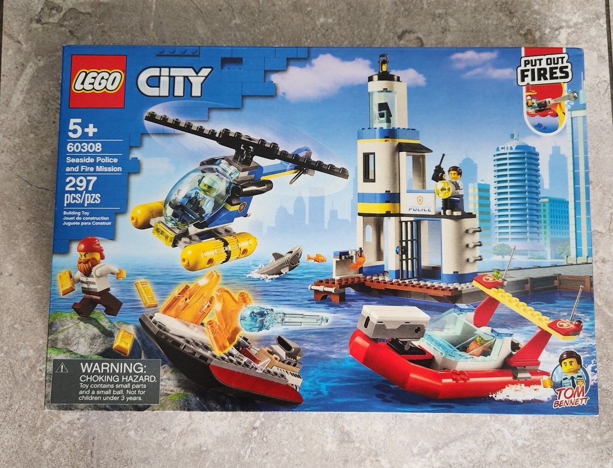 LEGO City Seaside Police and Fire Mission 60308 (297pcs) - NEW In