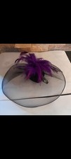 Damen schwarz/lila Hochzeit/besondere Anlässe Fascinator/Hut von Juelz.  Neu Mit Etikett