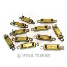 Lot of 11 Repo-3 Flat Ceramic Wire Wound Resistors W/Mounting Brackets 1.25 Ohm