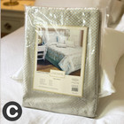 Luxury Jacquard Box Valance Carrington Duck Egg Linen Woven Diamond