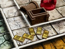 For The HeroQuest Board game Treasure Chest  Removable Lid with Gold Bar Ingots