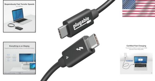 Seamless Thunderbolt 4 Cable - 3.3ft, 240W Power Delivery, 8K/4K Display Support - Picture 2 of 10
