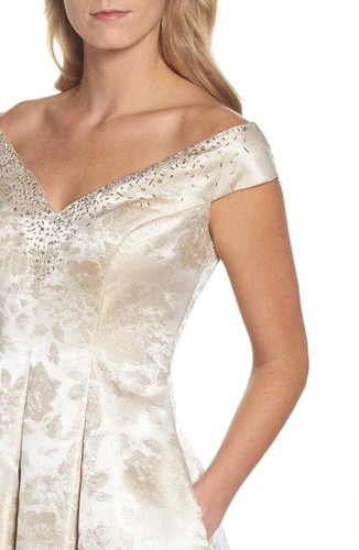 ELIZA J Off the Shoulder High/Low Gown (size 8) - Picture 4 of 7