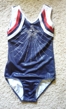 GYMNASTIC Leotard PATROTIC COLORS--SZ 10A--NWOT