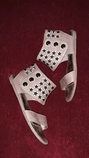 Poetic License "Star Gazing" (Sz. 7) Taupe Leather Flat Sandals Gladiator Style