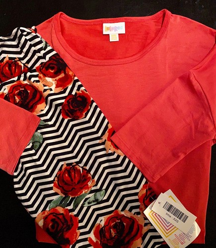 NWT Outfit OS B/W CHEVRON ROSES LuLaRoe 