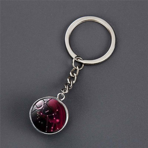 Segni Zodiacali Portachiavi Gioielli Moda 12 Costellazione Regalo di Compleanno Palla di Vetro - Foto 11 di 36