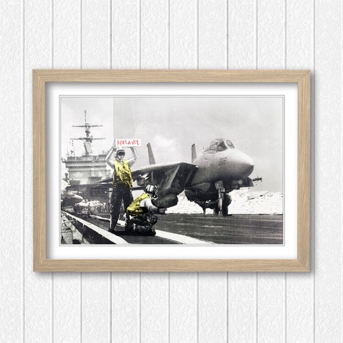 PÓSTER ENMARCADO AVIÓN BANKSY APPLAUSE GRAFFITI IMAGEN IMPRESIÓN OBRAS DE ARTE 4 TAMAÑOS - Imagen 13 de 14