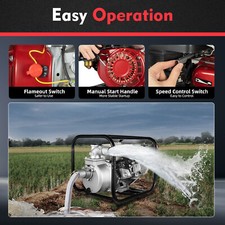6.5HP Gasoline Water Pump Portable Farmland Irrigation Machine 4-stroke Engine