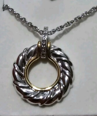 Fine Designer Collection Diamond Accent Twist Necklace. 925. Exquisite NIB Avon