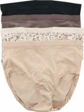 Breezies Silky Knit Hi-Cut Panties Set of 4-Soft Animal-Medium-NEW-A382453