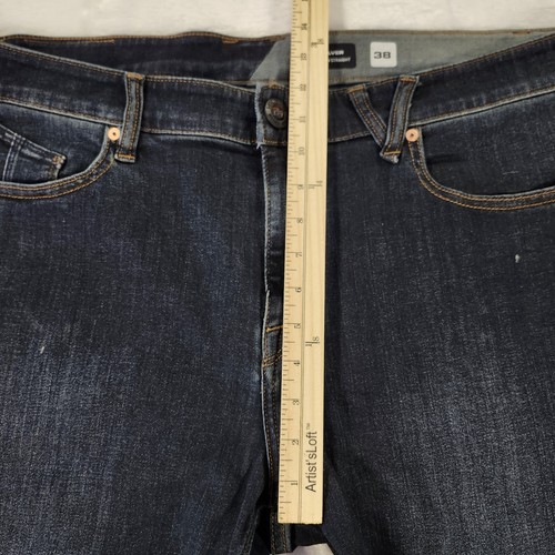 Volcom Jeans Mens 38x32 Blue Solver Modern Straight Stretch Dark Denim - Picture 13 of 17