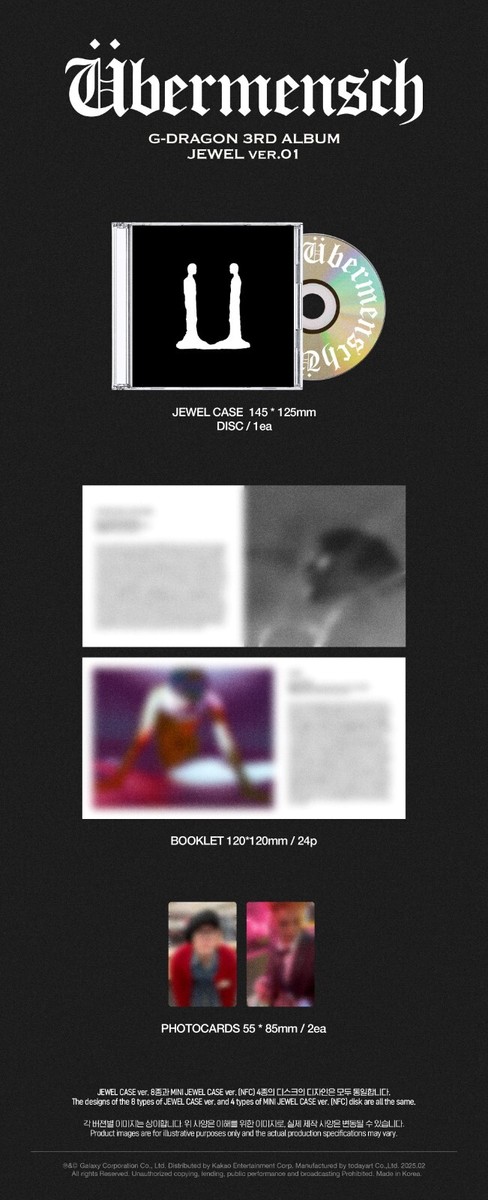 K-POP G-Dragon 3rd Album Übermensch JEWEL Ver. CD+24p P.Book+2p