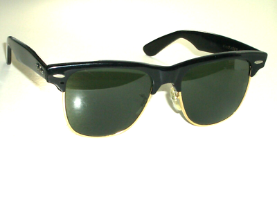 54MM VINTAGE B&L RAY BAN W1272 GOLD/BLACK BLEND G15 UV WAYFARER