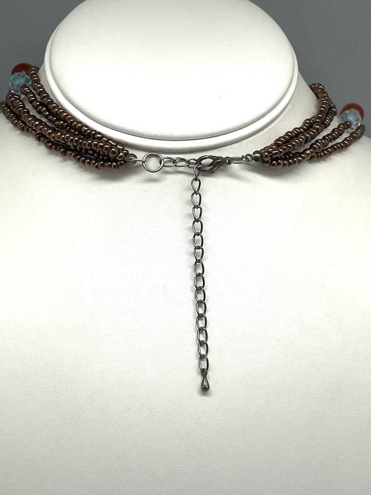 Five String Multicolored Bead Statment 19 Inch Ne… - image 5