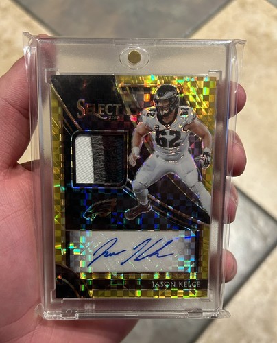 2019 Panini Select Signature Memorabilia Gold /10 Prizm Jason Kelce Auto