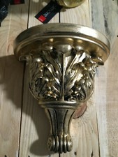 1 Stuck Wand Konsole Kamin Wandkonsole Stuckkonsole Gold Antik  W 13