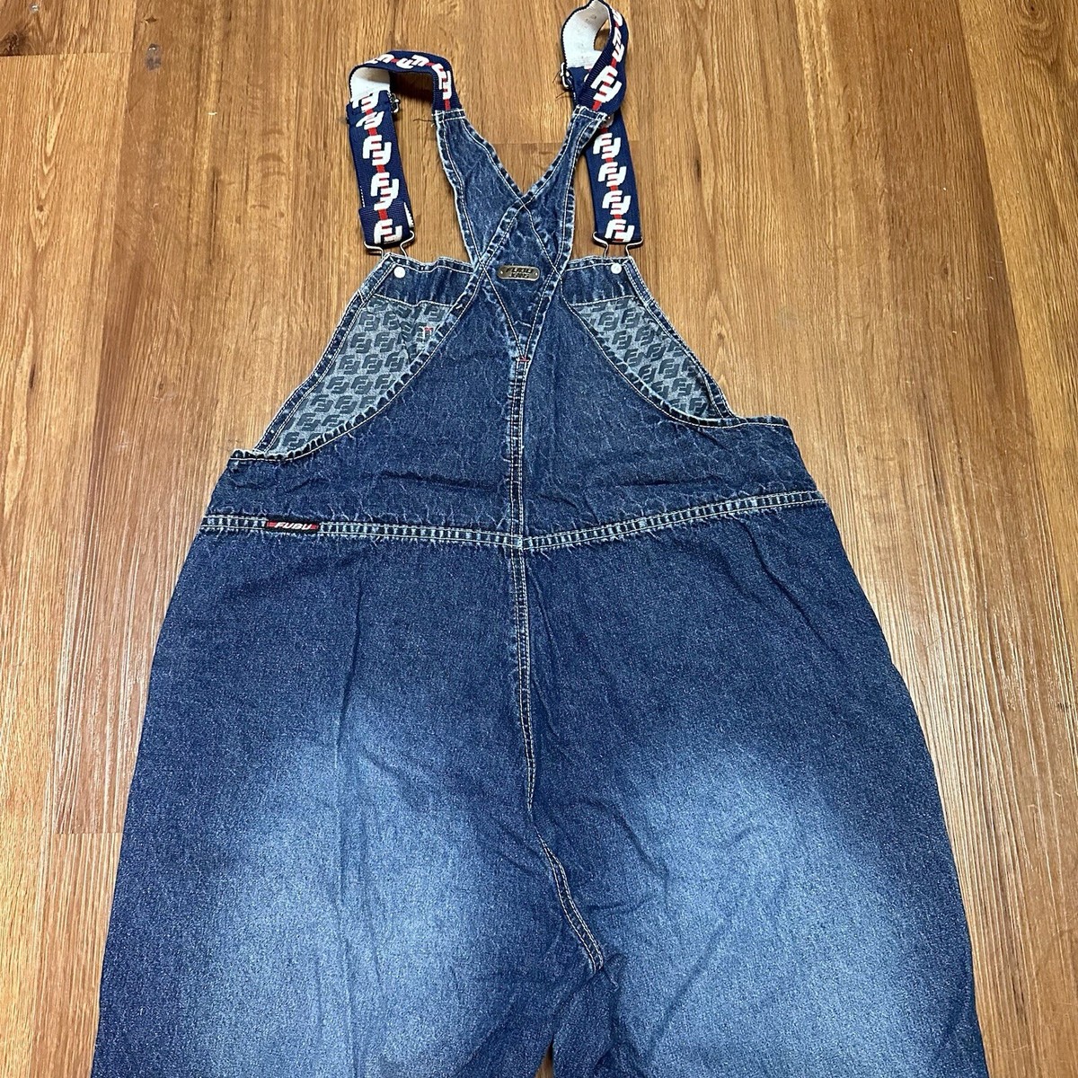 FUBU オーバーオール FUBU フブ 刺繍 デニムオーバーオール - メルカリ