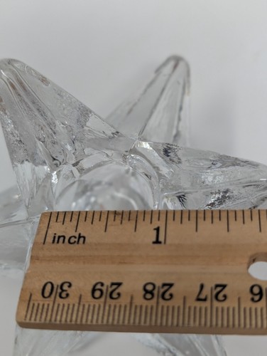 Set Of 2 Vintage 9-Point Clear Crystal Glass Star Candle Stick Holder - Picture 11 of 14