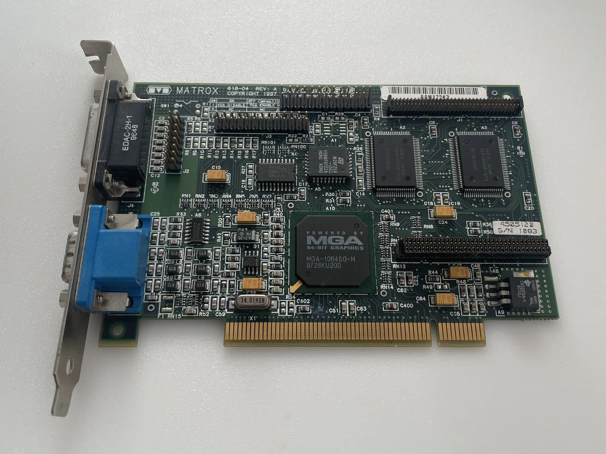 Carte Graphique VGA Matrox 790-01 MGA G100A-E 4Mo REV-A 1998 Vintage
