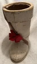 Vtg. Santa’s Boot Advertises Kentucky Tavern Whiskey Papier-Mache W/Holiday Bow