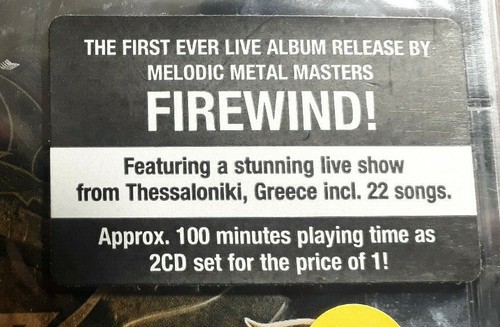 FIREWIND-LIVE PREMONITION 2008*2 CD BRAND NEW STILL SEALED NUOVO SIGILLATO RARE - Imagen 2 de 4