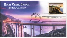 AO-4439-3, 2010, Bixby Creek Bridge, Add-on Cover, First Day Cover, Standard Pos