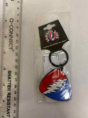 GRATEFUL DEAD RED AND BLUE  PLECTRUM HIGH QUALITY METAL KEY CHAIN OFFICIAL