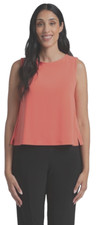 Luxurious Eileen Fisher Coral Silk Tank - New Condition, Size S