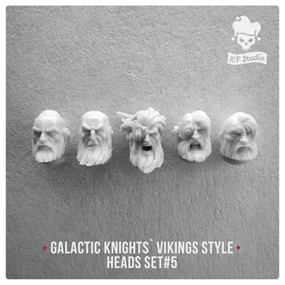 Galactic Knights Viking Style Heads Set#5 Artel W Miniatures Character