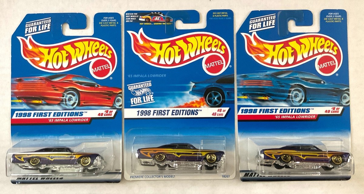 Hot Wheels 65 Impala Lowrider - 1998 First Editions Lot of 3