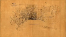 14" x 24" Map 1860 of Nashville, Tennessee