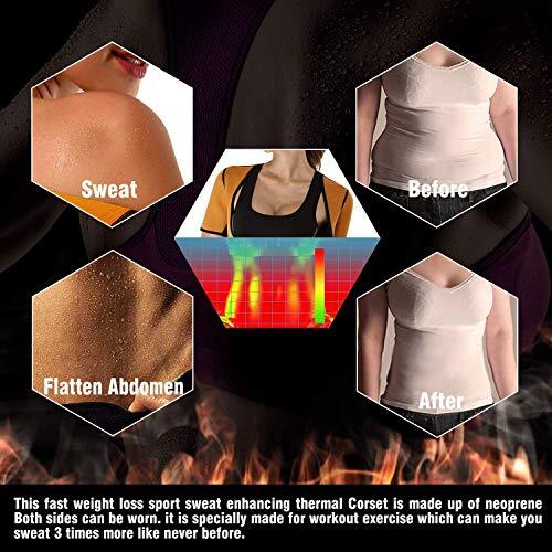Women Sauna Body Shaper Sweat Suit, Neoprene Slim Workout Vest Waist Trainer Top - Picture 8 of 9