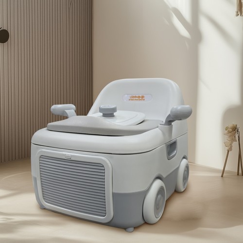 Baby Potty Toilet Potty Training Seat with Handles, Foot Stool High Back Support - Picture 7 of 11