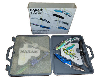 Maxam 6 Piece Fantasy Knife Set Original Box Unused Mixed Blades & Sizes