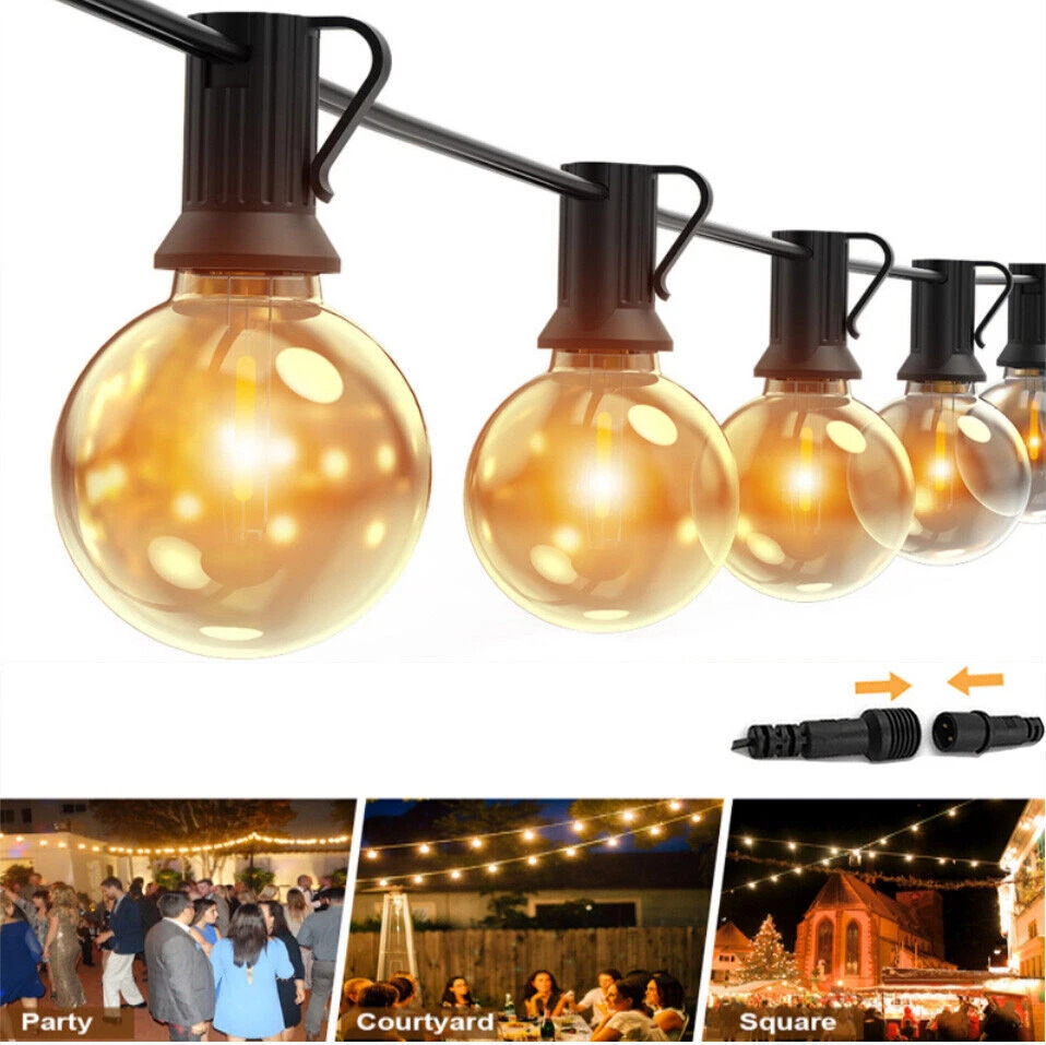 30m 60m Outdoor Festoon Lighting With G40 LED Bulb Garden String
