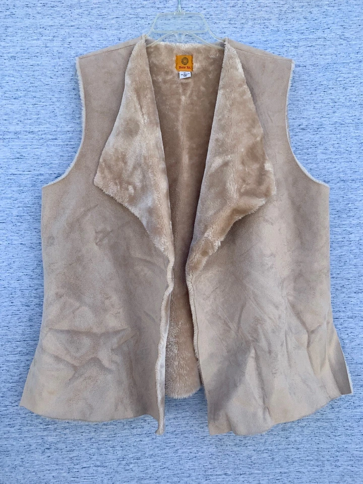 SALE @ Vintage RUBY RD Faux Leather & Fur Biker Sexy Lined Vest Size XL ❤️tb9j3 - Image 2 of 4