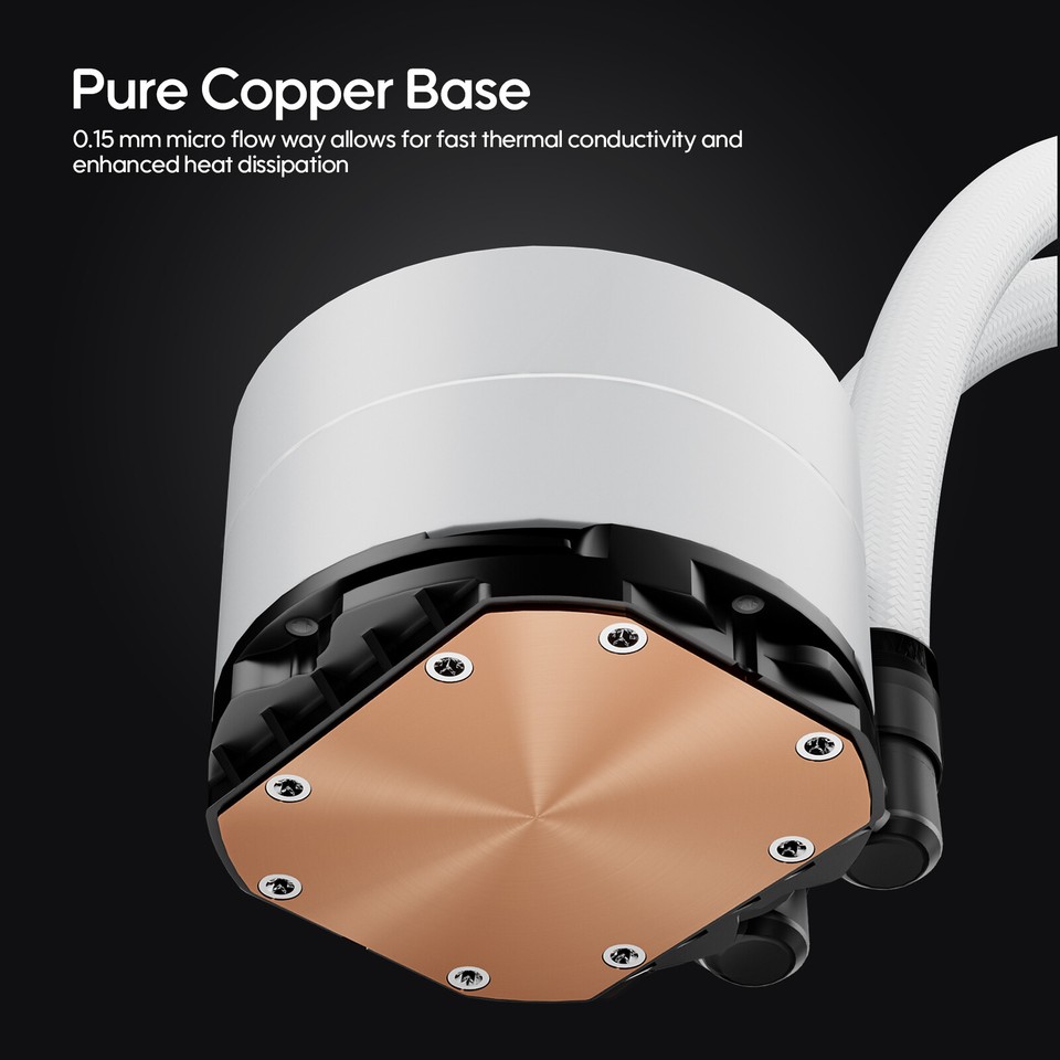 Vetroo R240 White Liquid CPU Cooler 240mm ARGB & PWM Fans for LGA 185 ...