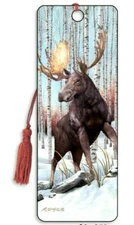3D Lenticular Bookmark Elk Moose Snow Wildlife Animal Lover Gift LAST ONE!