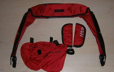 TFK Verdeck + Seitentaschen + Gurtpolster für Joggster Lite, Rot