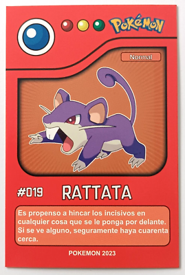 CARD POKEMON POKEDEX EC VOL. I #019 RATTATA 2023 Kanto PERU South