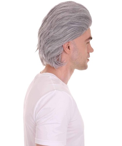 Old-Men Wig, Grey Party Wigs, Premium Breathable Capless Cap, HM-1012A - 第 5/9 張圖片
