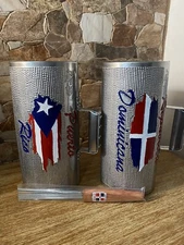 Dago Guira 20x13 Profesional con Gancho Pintada a mano con la bandera de RD y PR