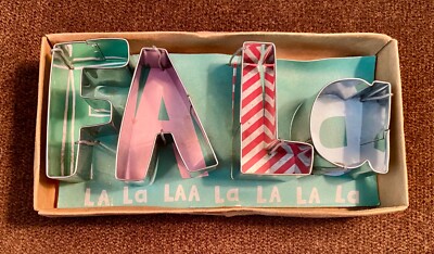 Fa La la Cookie Cutters by Meri Meri set of 4 (F,A,L,a) Hand crafted China